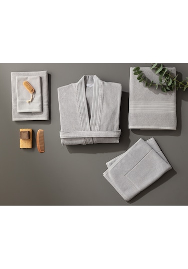 Madame Coco Stripe Armürlü Ayak Havlusu - Gri - 50X70 Cm Çok Renkli