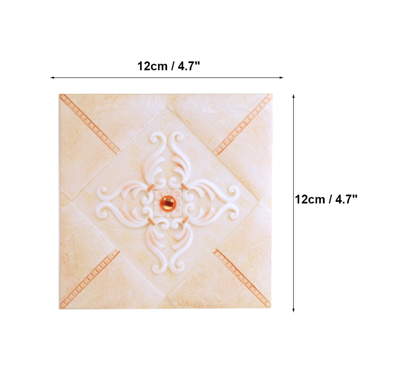 Hangfox 10 Adet 12x12cm Pvc 3d Duvar Sticker, Otomatik Yapışkan, Suya Dayanıklı, Ev Dekorasyonu, Oda Duvarı, Mutfak, Banyo, Dıy Sticker 05 Diğer