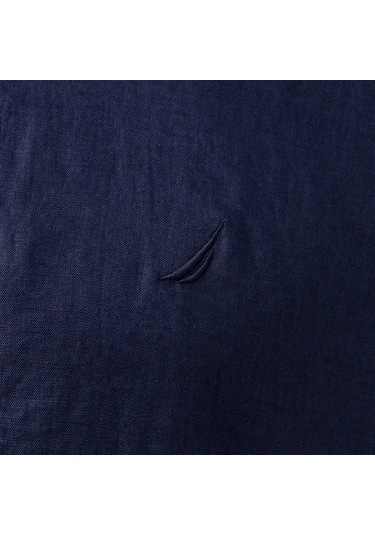 Nautica Erkek Lacivert Classic Fit Keten Gömlek Düz W55101t Lacivert
