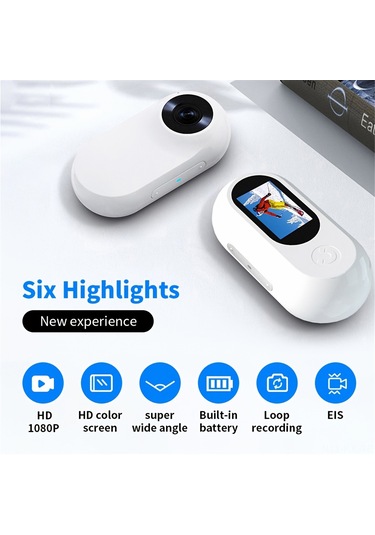 Gajeena A100 Manyetik Parmak Spor Kamerası - Dışarıda Taşınabilir 1080p Full Hd - Bisiklet Sürüşü, Dağcılık İçin Hızlı Kayıt Siyah Siyah