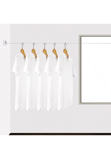 Ganzhoushop Duvara Monte Görünmez Çamaşır Askısı Ev İçin Ağır Hizmet Tipi Çamaşır Kurutma Çamaşır Askısı Balkonlar İçinbeyaz Çok Renkli