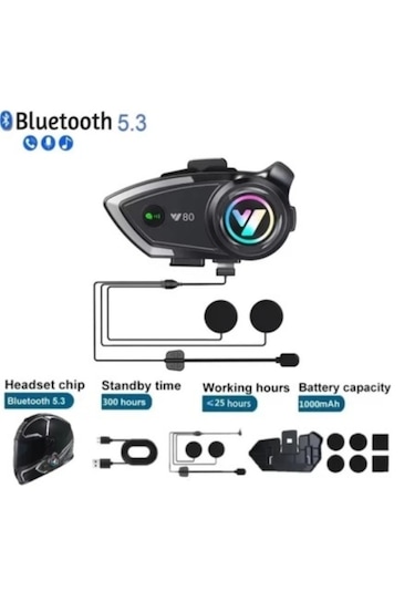 Y80 Kablosuz Bluetooth Motosiklet Kask Kulaklık Intercom Kaliteli