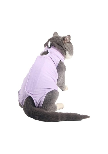 Hombey Kedi Ameliyat Sonrası Giysi, Yara Koruması, Yutma Engeli, Esnek Mesh Kumaş, Mavi S Beden