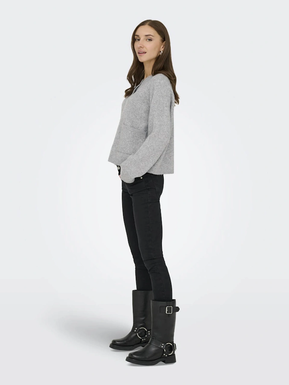 Only Onlpiemonte Açık Gri Kadın Hırka 15344118 Açık Gri