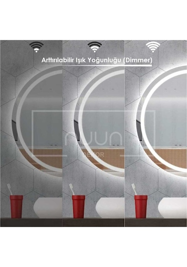 Nuun Dekor 70 Cm Dokunmatik Ledli Ayna Dimmer Beyaz
