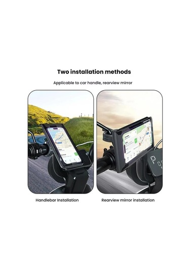 Bisiklet Tutucu Su Geçirmez Kese Çanta Bisiklet Motosiklet Gidon Ayna Telefon Standı Montajı, Boyut: Xl Çok Renkli