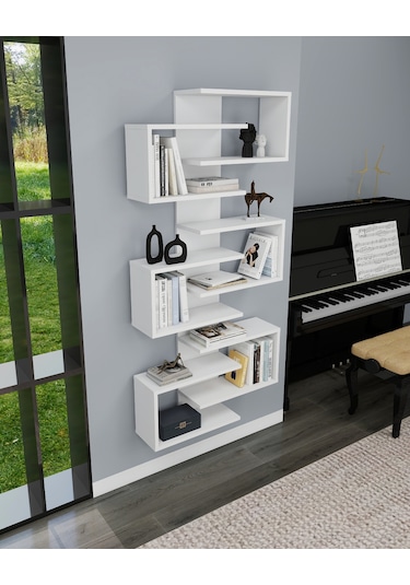 Arnetti Lotus Kitaplık Ve Duvar Rafı Beyaz