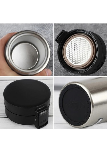 500 Ml Termal Kupa Sızdırmaz Termos Kupa Kahve Çift Duvar 304 Diğer Siyah