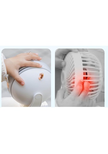 Homyl El Tipi Bladeless Puset Fanı Usb Şarj Edilebilir Pembe