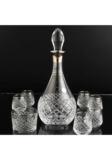 187-304 Zemzem Takımı M.pitikare Platin Dekor 8 Parça 6 Kişilik Gümüş