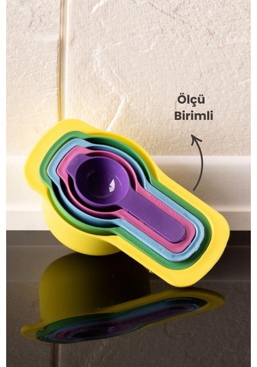 Easy Mix 7 Parça Mini Karıştırma Kabı Seti - Ölçü Kaşığı Seti Turuncu Turuncu