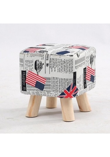 Flybuy Ud Tabure Renkli Pamuk Keten Koltuk, 28x28x18cm, Çok Renkli Koltuk Örtüsü, Ev/kafe/salon İçin Çok Renkli