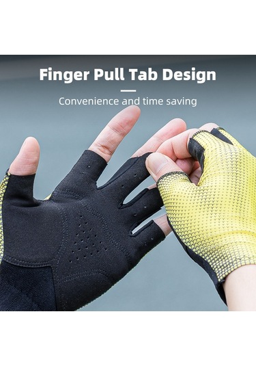 Rockbros 1 Çift Yarım Parmak Unisex Anti-Skid Nefes Bisiklet Eldivenleri