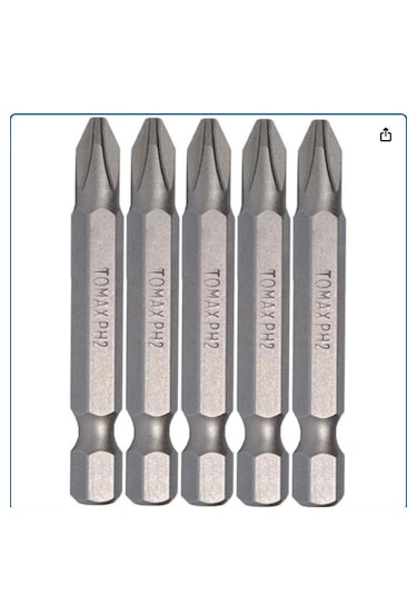 5 Adet - Ph2 Boy 50 Mm Bits Uç- Şarjlı Elektrikli Matkap Vidalama Aparatı
