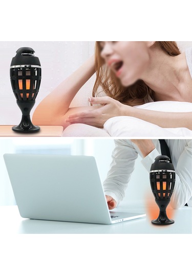 Yifomall Siyah Tabanlı Led Alev Işıklı Bluetooth Hoparlör - Portatif, Kaliteli Bass, El-işsiz Arama, Ev/outdoor/parti Kullanıma Uygun
