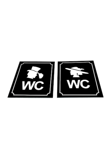Wc Tuvalet Tabelası Bay Bayan Takım (2 Adet), 10 Cm X 12 Cm (410434605)