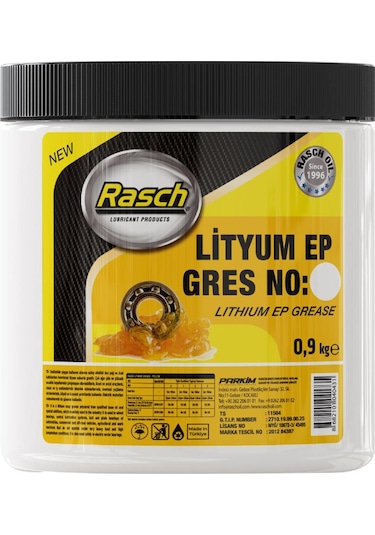 Rasch Lityumlu Yüksek Basınç Ep2 Katı Gres Yağı Sarı 0.9 KG