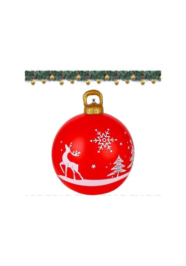 Wjtg 2024,60cm Noel Şişme Topu Şişme Pvc Noel Topları Noel Süslemeleri Noel Ağacı Topundan Yapılmış Noel Topu Noel Topu