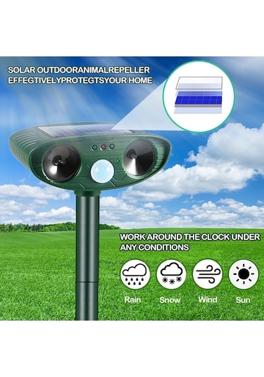 Tongxida Qianfan Ultrasonik Kedi Kovucu, Güneş Enerjili, Yeni Tasarım, Hayvan Kovucu