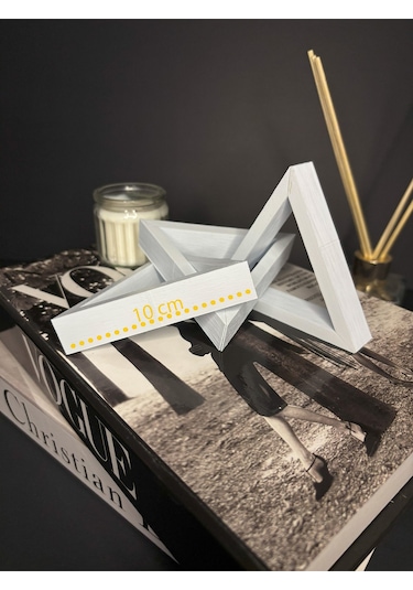 Modern Üçgen Beyaz Zincir Dekor 3 Parçalı Geometrik Biblo