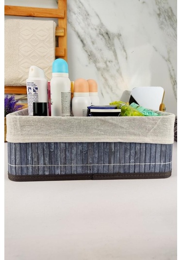 Digithome Bambu Çok Amaçlı Saklama Kutusu Düzenleyici Büyük Boy Organizer Gri 33x23x12 Cm - Cl-6005-2