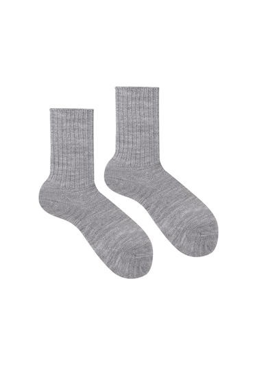 Ozzy Socks Soft Touch Kışlık Yünlü Kadın Uyku Çorabı 6'lı Siyah - Gri - Antrasit