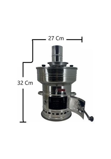 Paslanmaz 304 Çelik 7 L Demlikli Semaver