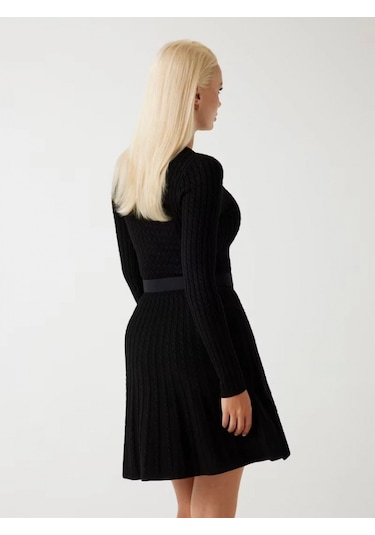 Guess Cable Kadın Siyah Elbise W5bk68z2yj2-jblk Siyah
