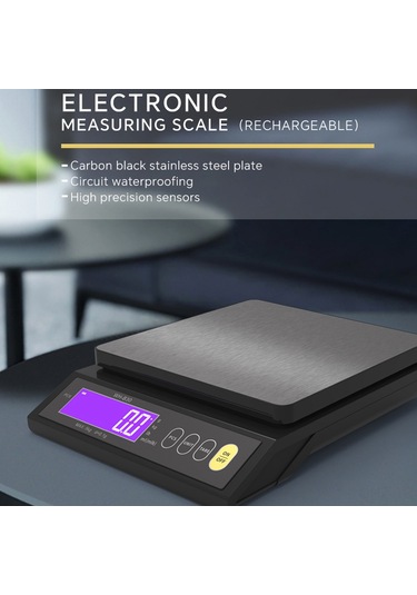 Aubyhe Ip67 Tamamen Su Geçirmez Pişirme Dijital Terazi - Kesin Sayma, Tare, Otomatik Kapatma, Birim Dönüştürme, 10kg/1g, 400mah Li-pil, Abs+paslanmaz Çelik Siyah