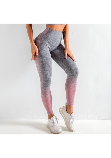 Skycity Renkli Patchwork Desenli Kadın Yoga Taytı - Yüksek Bel, Uzun Boy, Polyester, Spandex & Nylon Pembe