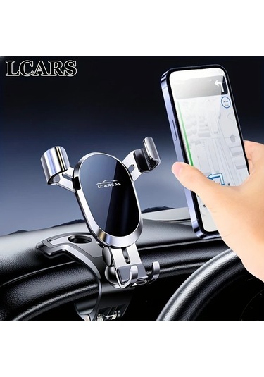 Boatshop1 Lcars Araç Gösterge Paneli Montajı Dönebilen Oval Şekilli Telefon Tutucu Araç Navigasyonu Stabilite İçin Gümüş
