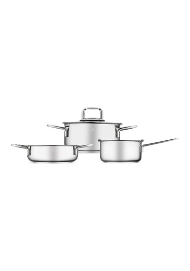 Jumbo New Lyon 5 Parça Çelik Midi Tencere Set Gümüş