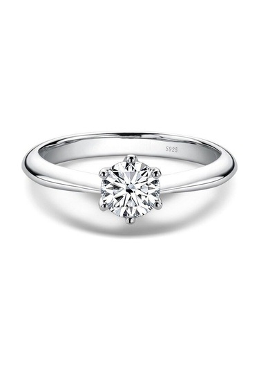 Beyaz Bague Ringen 1.0 Karat D Renk Mozanit Alyans Kadınlar Için En Kaliteli 18 K Beyaz Altın Renk 925 Ayar Gümüş Takı