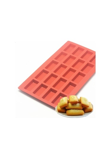 Fastbuy Silikon Finansör Kırmızı Fransız Tatlı Kek Kalıbı 20'li Kavite Ev Pastası Fırın Aparatı Mutfak Kek Yapım Malzemesi Kı KIrmızı