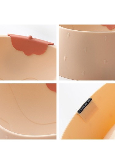 Cbtx Çilek Şekilli Hayvan Kasesi Kedi Karikatür Kaymaz Kase Gri