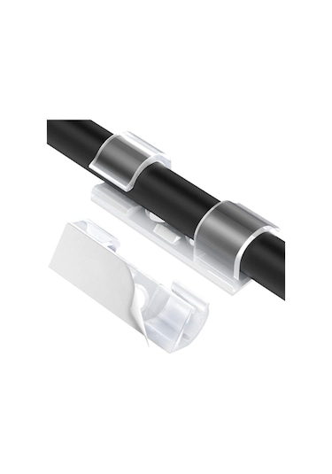 Kablo Sabitleyici Klipsler 20 Adet Kablo Düzenleyici Duvar Fayans Cam Kablo Tutucu Yapışkanlı Klips 4915