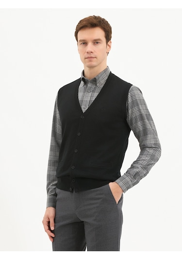 Karaca Erkek Regular Fıt Triko Yelek-siyah 114301007-07-xxl 121145 Siyah