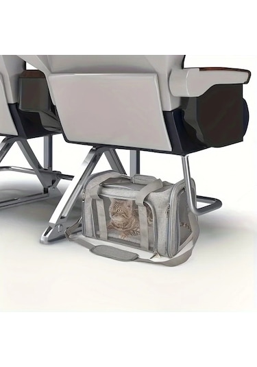 Tongdashop Siyah Havayolu Onaylı 15 Kg'a Kadar Kedi Taşıma Çantası Katlanır Mesh