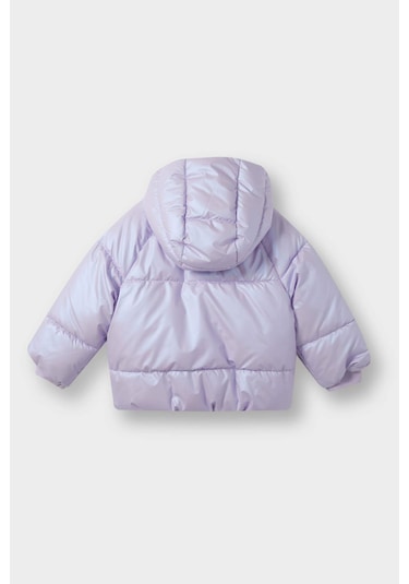 Defacto Kapüşonlu Fermuarlı Çıtçıtlı Şişme Lila Kız Bebek Mont E7985a5/pr247 Lila