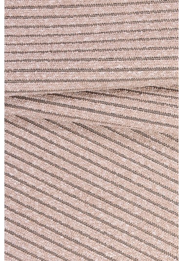 Lidya Bukle Jüt Çizgili Halı Kaydırmaz, Kadife Hissi, Kolay Temizlik, Antibakteriyel, Modern Kahverengi