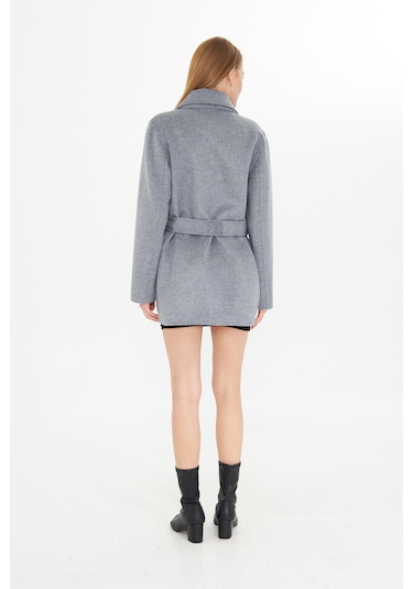 Gamazzini Puntolu Kısa Kaban Gri