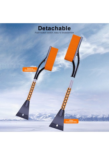 Ranyeek Turuncu Araba Kar/tuzak Kazıcı - Çözülebilir Kollü, Fırçalı Ve Eva Sprey Kolu İle Abs-pvc Yapısı