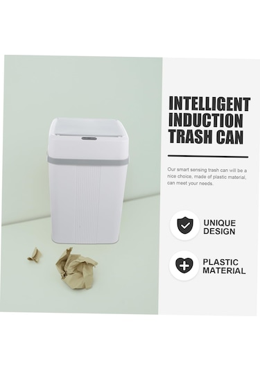 Qianfan Akıllı Çöp Tenekesi Otomatik Sensör Ev Yatak Odası Süt Beyazı
