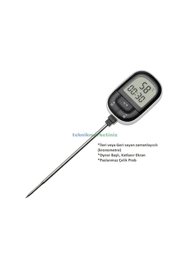 Tfa Dijital.kronometreli.oynar Başlı Et. Bbq. Mutfak Termometresi