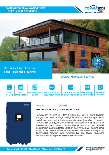 Tommatech F Serisi 20.0kw Üç Faz Lv Hibrit Inverter