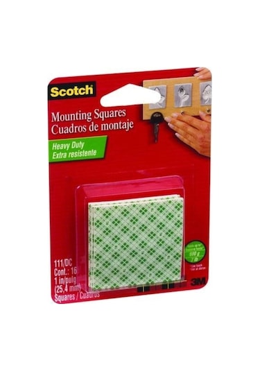 Scotch Çift Taraflı Yapışkan Köpük Kareler, Ağır Malz.için 16 Adet / 2,5x2,5cm 111