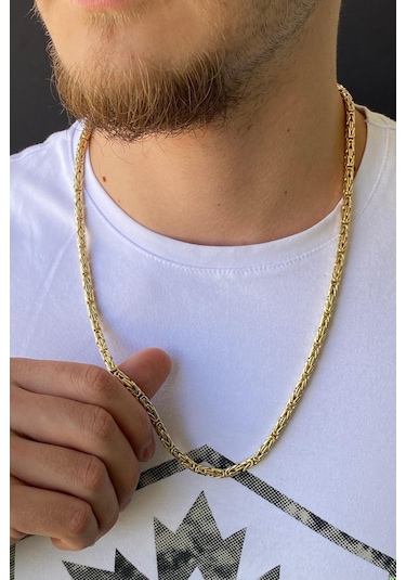 Zümrüt Sarraf 14 Ayar Altın Erkek S Kral Zincir Kolye