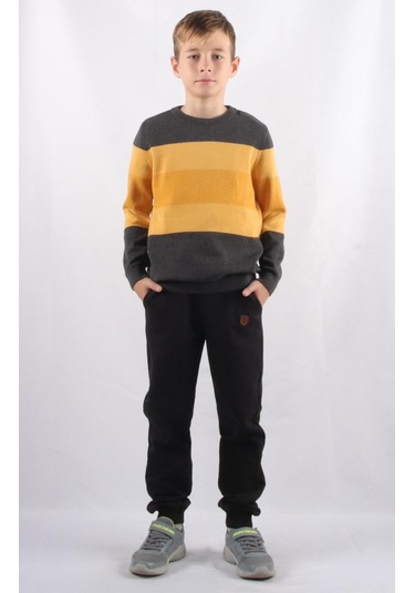 Özel Koleksiyon Renk Bloklu Çocuk Triko Kazak C21-5192 001