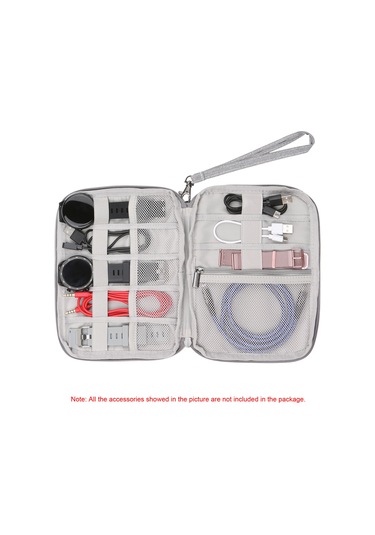 Maiyame Gri Nilon Su Geçirmez Elektronik Aksesuar Organizer Çantası - Kordon, Kulaklık, Saat, Sd Kart İçin Taşınabilir Depolama Çantası