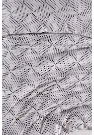 Pamuklu Çift Kişilik Nevresim Seti Nevresim Ve Yastık Kılıfı Çarşafsız Geo Beyaz